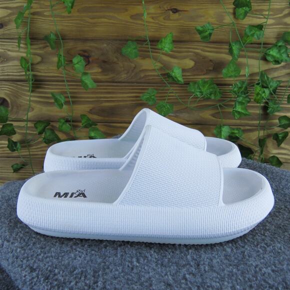 MIA Girl Women's Chunky Slide White Synthetic Sz 8 Medium Gently Used 2025 - Picture 3 of 6